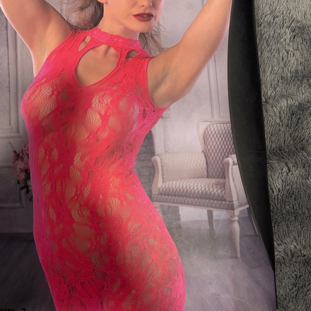 Pink Lace Sleeveless Dress